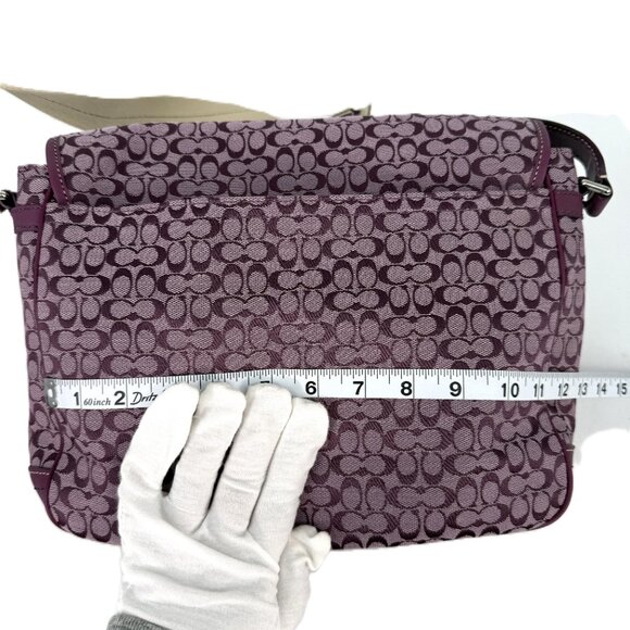 Coach F70283 Signature Messenger Plum - Picture 8 of 12